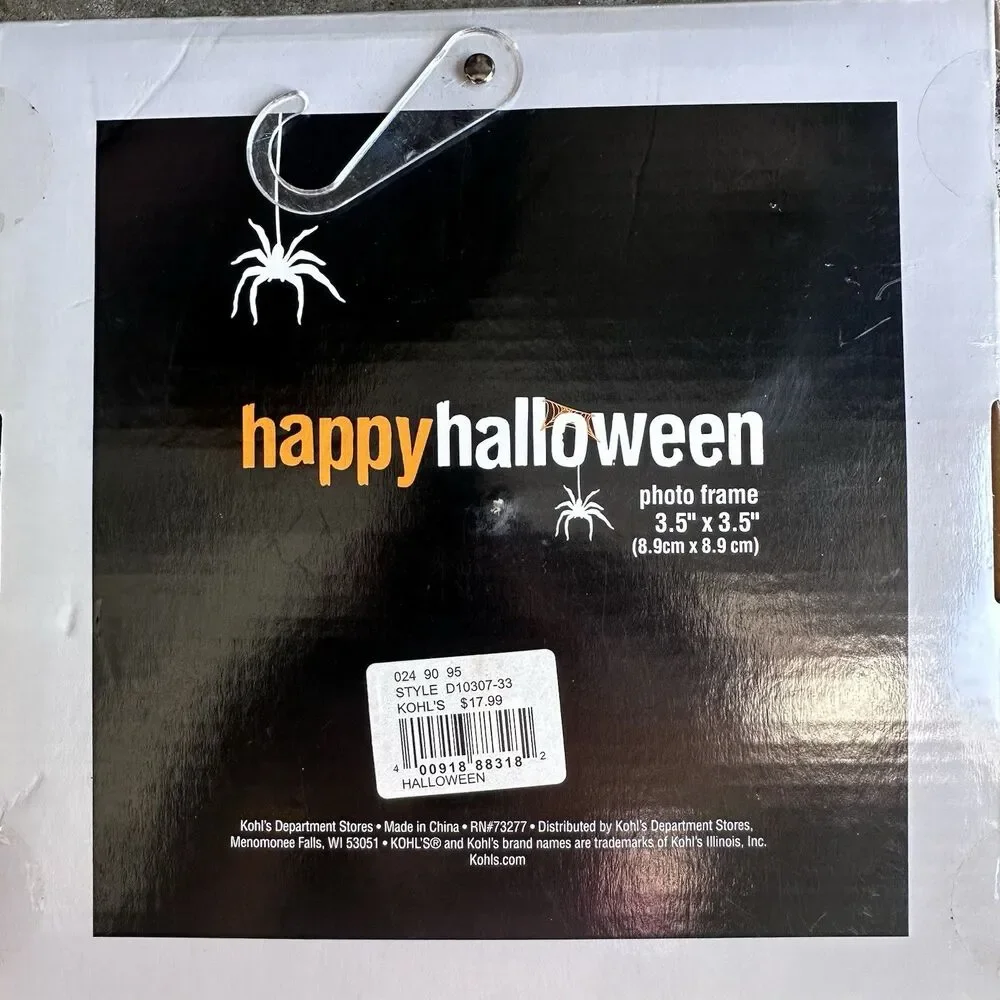 Kohl’s Happy Halloween Spider Web Photo Frame EEK Purple Spider New in Box
